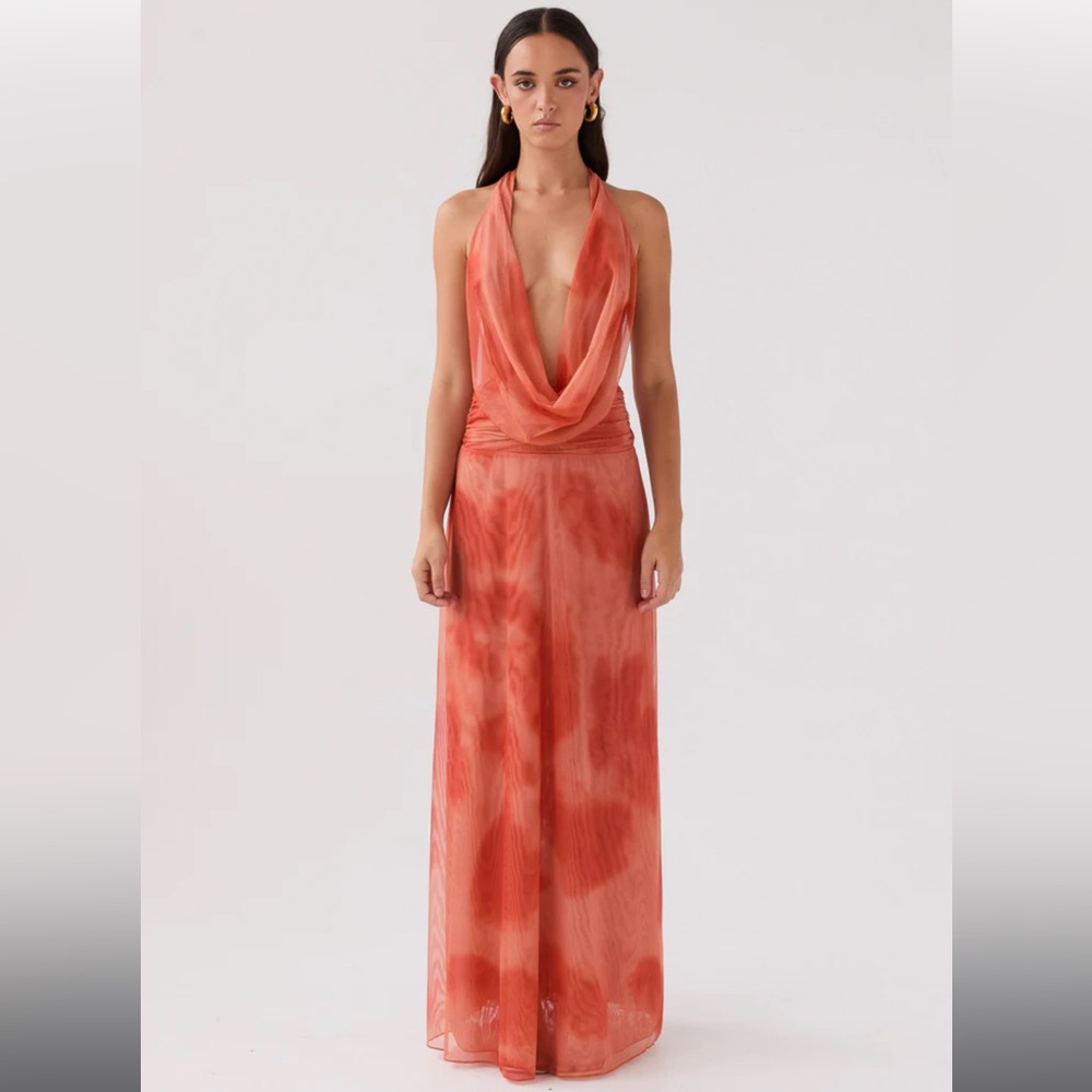 Peppermayo Elysia Chiffon Maxi Dress - Fiery Fusion